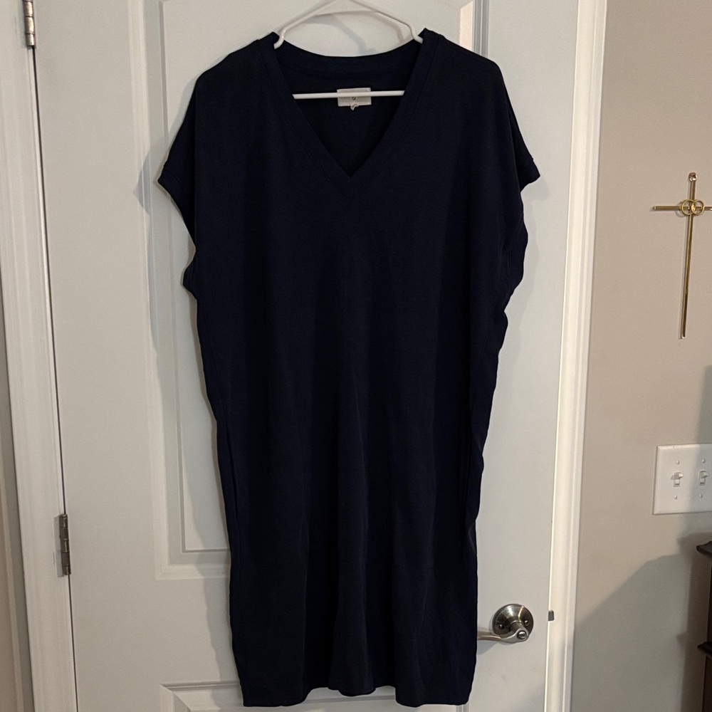 Navy V-Neck Dress